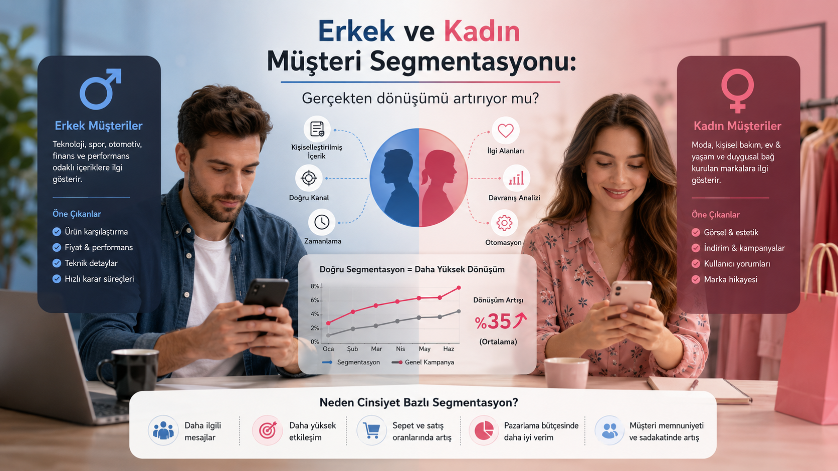 Erkek ve kadın müşteri segmentasyonu: gerçekten dönüşümü artırıyor mu?